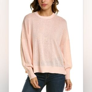 TED BAKER Nicci Linen-Blend Sweater Coral High-Low Hem Dropped-Shoulder …